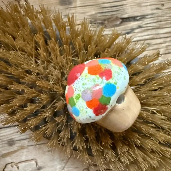 Vintage Colorful Ceramic Cupcake Bead Charm Pendant - Picture 3 of 6